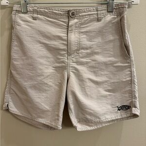 AFTCO Men's Light Tan Flat Front Shorts